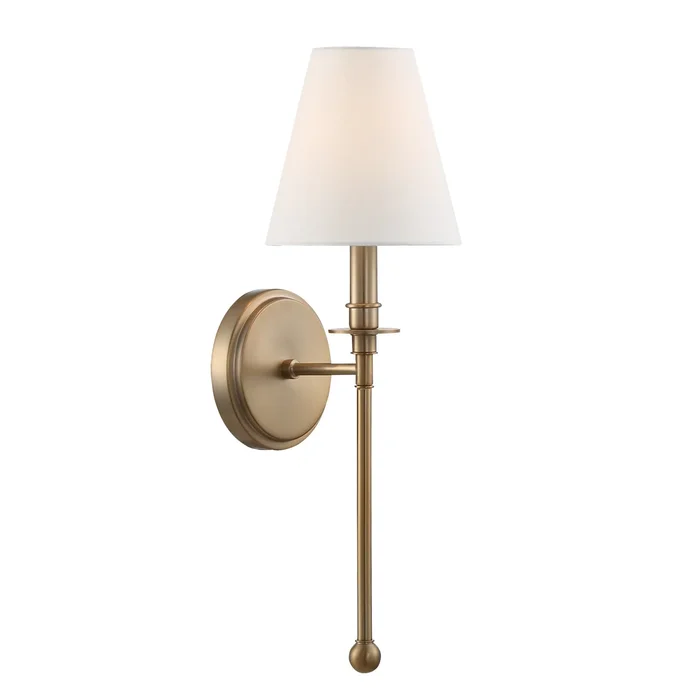 1 Light Brass Wall Mount – 6W x 14.5H x 7D
