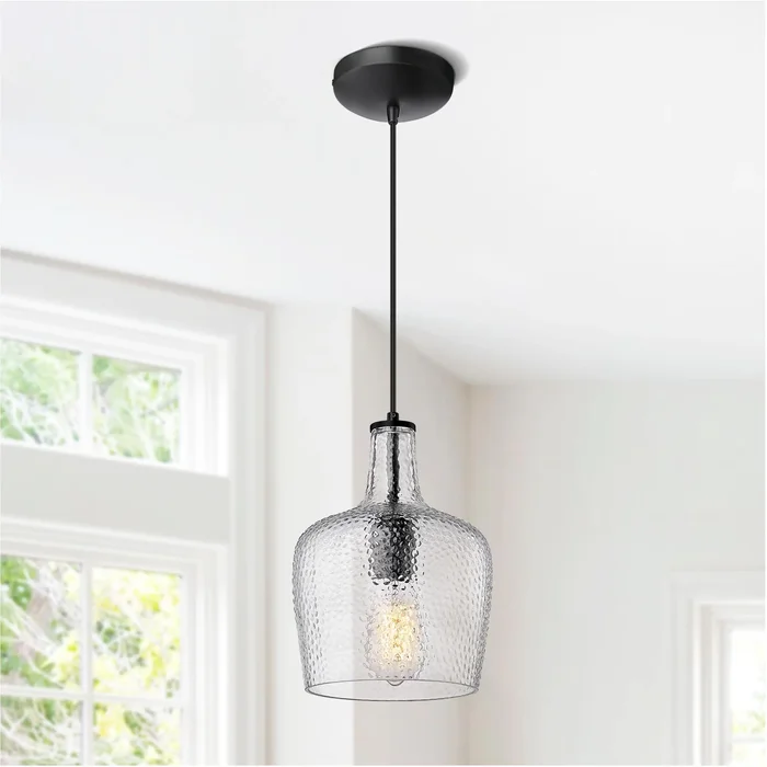 1-Light Hammered Glass Pendant Light