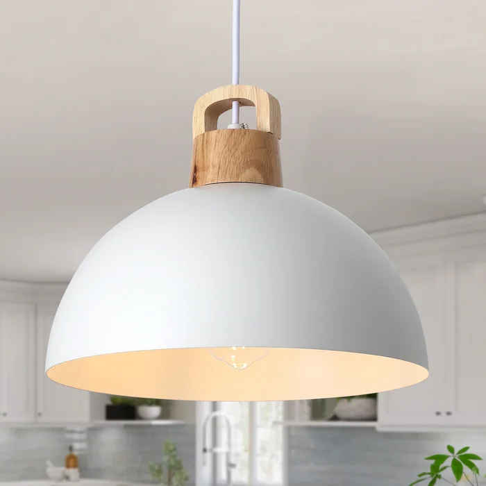1-Light Modern Pendant Light Fixture with Plug-in Switch for Kitchen Island