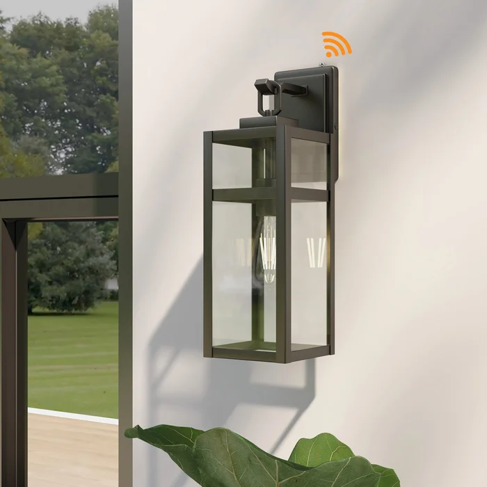 1-Light Outdoor Wall Light Dusk to Down – 5.9″x7.76″x18.39″