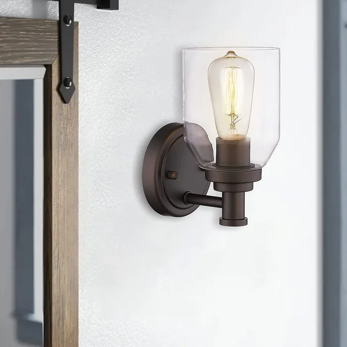 1-Light Vintage Wall UP/DOWN Sconces with Clear Glass Shade