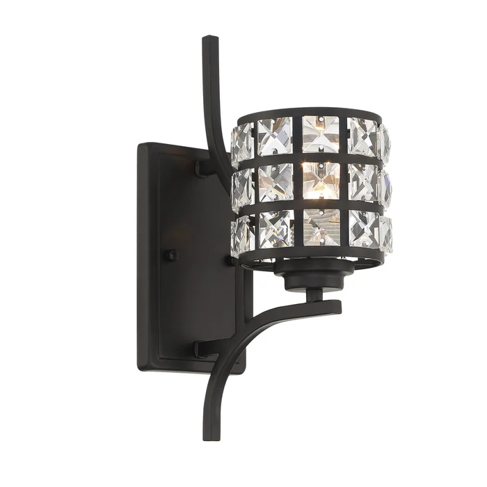 1- Light Weathered Black Armed Sconce – W5.31″xD9.06″xH13.98″