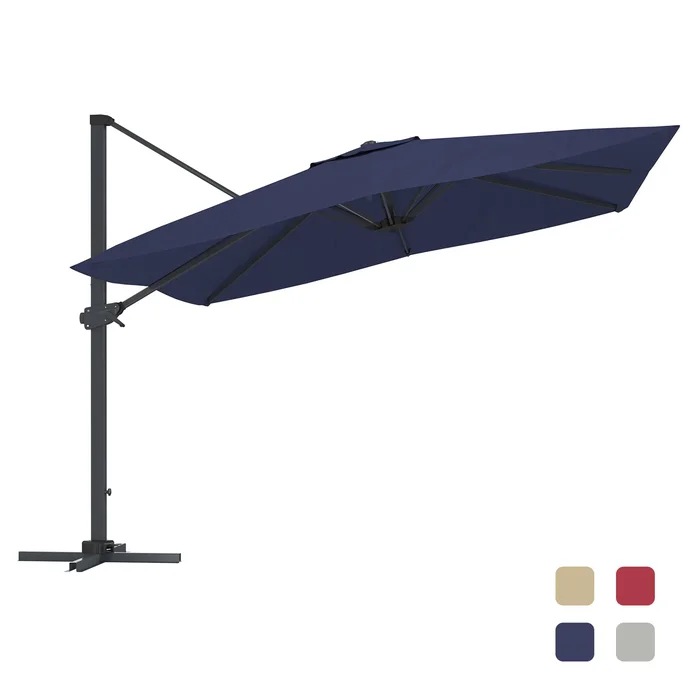 10FT Square Cantilever Patio Umbrella with Base