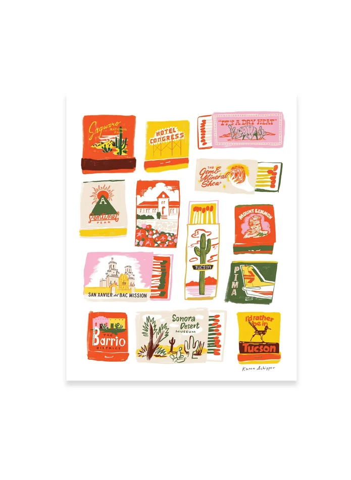 11×14 Tucson Matchbook Art Print