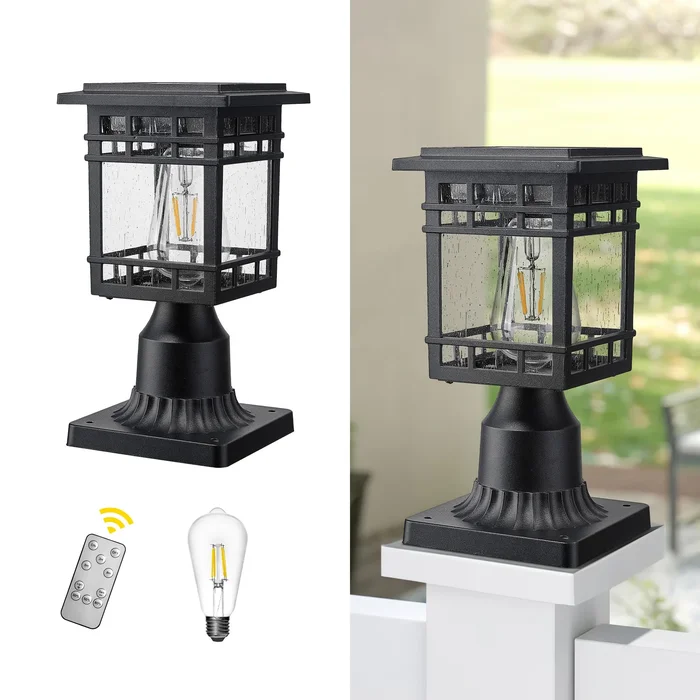 11 Inch Solar Post Light with Pier Mount Base