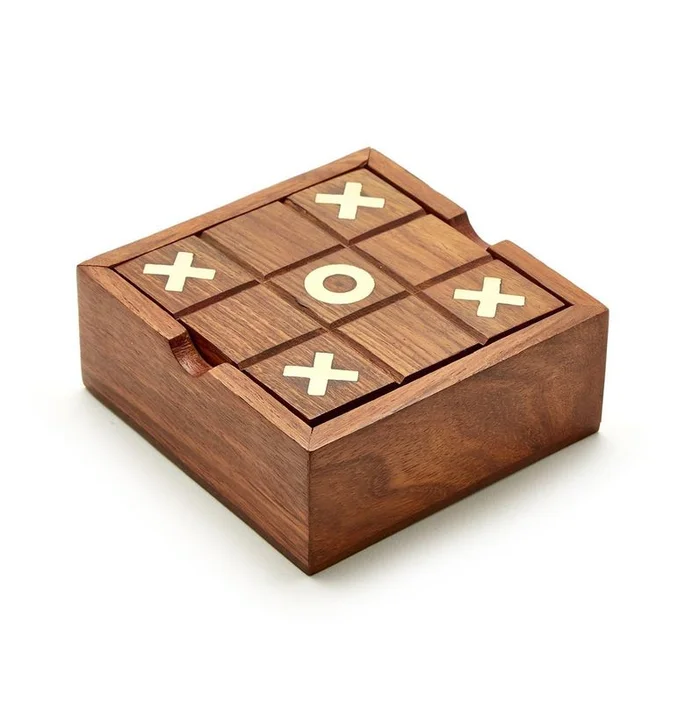 2-in-1 Game Set in Storage Box-Tick-Tac-Toe & Solitaire