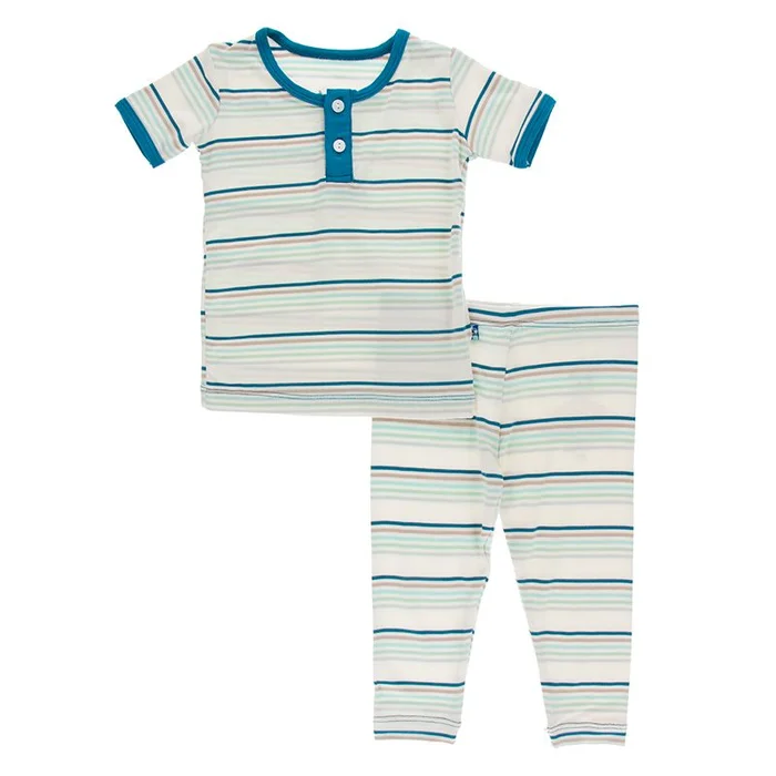 2 Piece Henley Pajama (Short Sleeve) – Culinary Arts Stripe