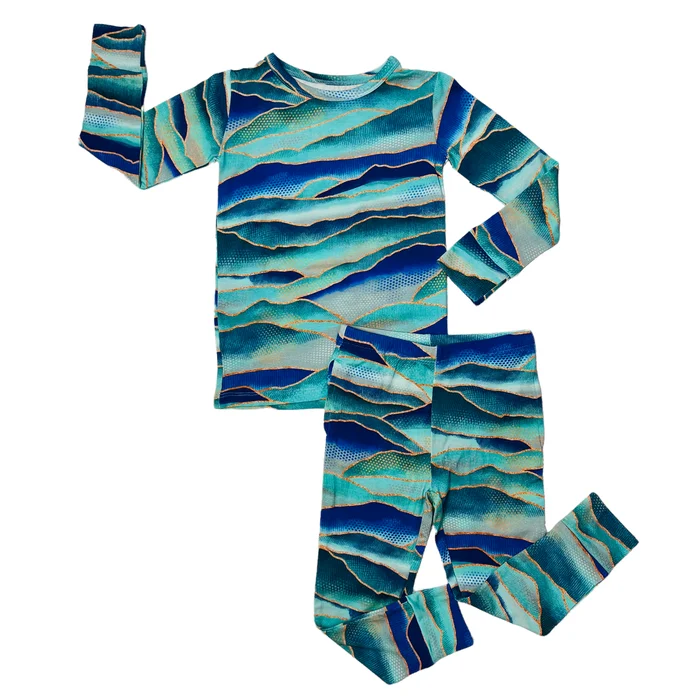 2 Piece Pajama (Long Sleeve) – Misty Malibu Mountains