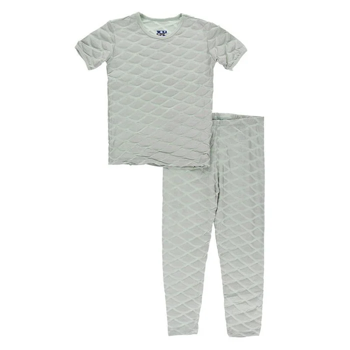 2 Piece Pajama Set (Short Sleeve) – Iridescent Mermaid Scales