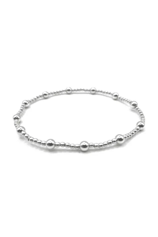 2MM STERLING SILVER WATERPROOF KARMA BRACELET (WITH TWELVE 4MM)