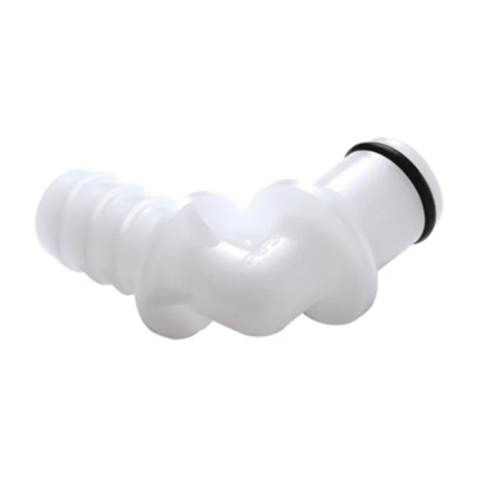 3/8 Hose Barb Valved Elbow Acetal Coupling Insert EPDM Seal