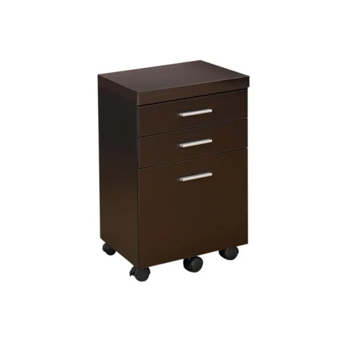 3-Drawer Mobile File Cabinet in Cappuccino