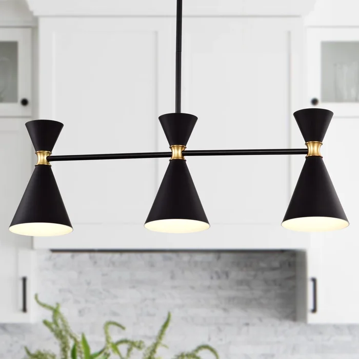 3-Light 31.5 in. Hanging Chandelier Island Pendant Light with Adjustable Height