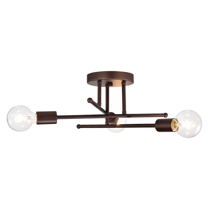 3-light Oil Rubbed Bronze Semi-Flush Mount