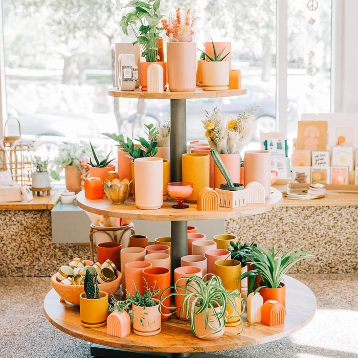 4.5″ Gemstone Cylinder Pot with Water Saucer