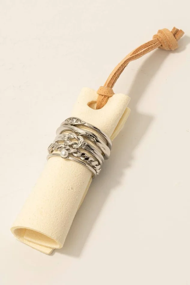 5Pc Mixed Dainty Band Rings Set: RHCRM