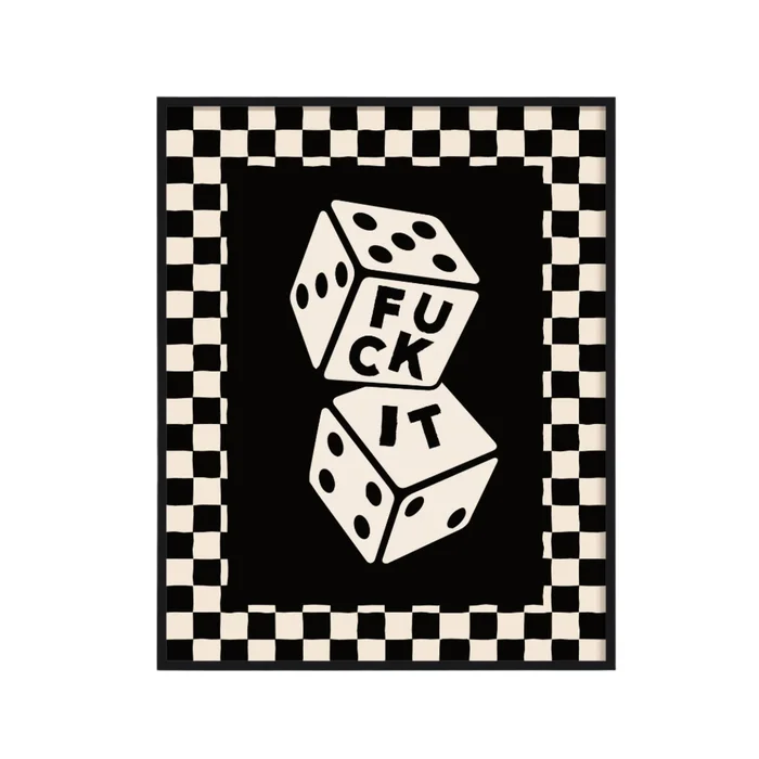 8×10 Black F It Dice Print