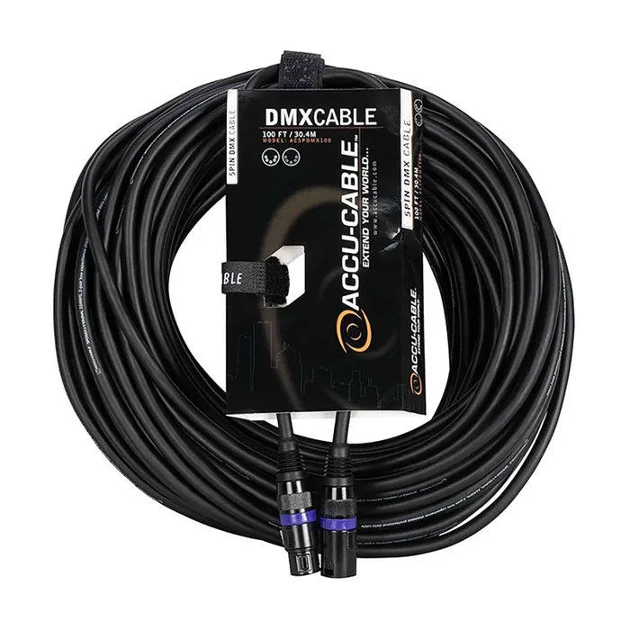 Accu-Cable AC5PDMX100, 5-Pin Male To 5-Pin Female Connection DMX Cable – 100 Ft Hot on Sale