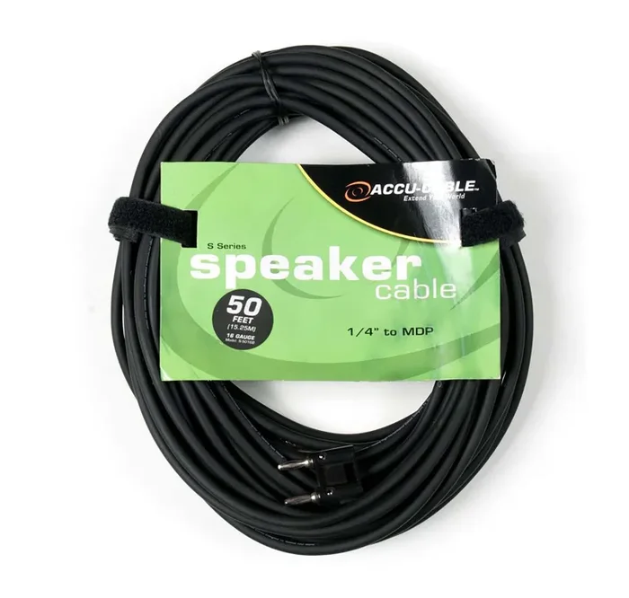 Accu-Cable S-5016B, 16 Gauge, 1/4 -Inch to MDP Speaker Cable – 50 Ft