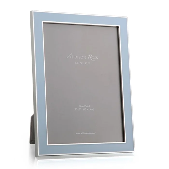 Addison Ross Powder Blue Enamel & Silver 5*7 Frame
