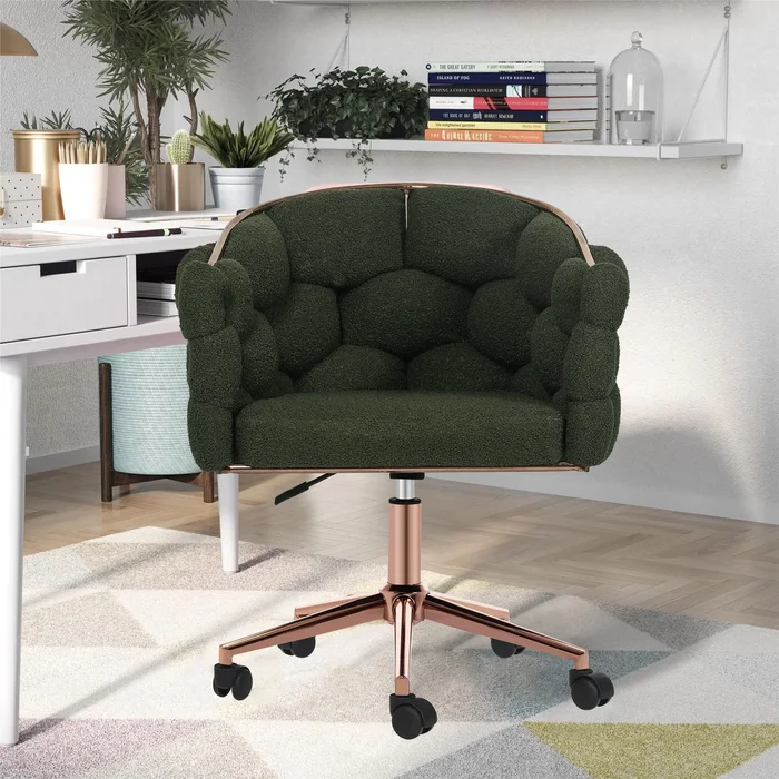 Adeco Height Adjustable Upholstered Armchair with Casters