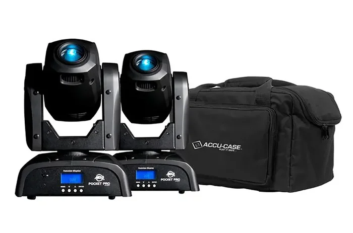 ADJ Pocket Pro Pak with Two Pocket Pro Moving Heads and F4 Par Bag