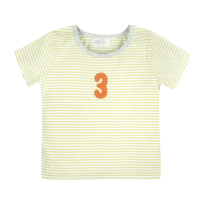 Albetta Yellow Stripe 3rd Birthday T-Shirt