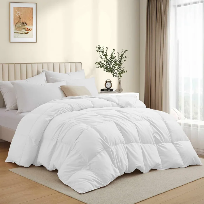 All Season Medium to Extra Warmth White Feather Down Comforter Duvet Insert