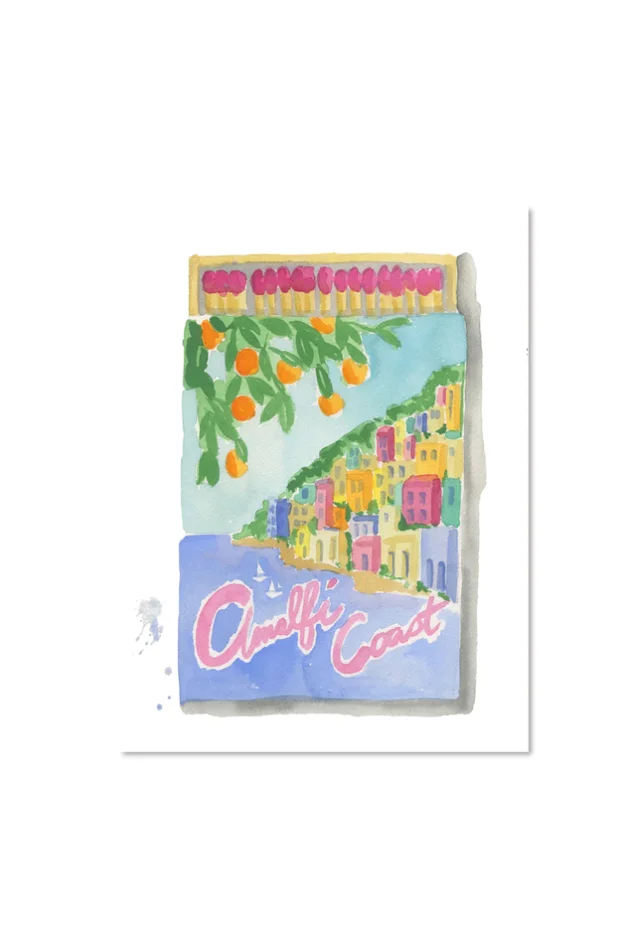 AMALFI COAST MATCHBOOK PRINT IN ACRYLIC FRAME