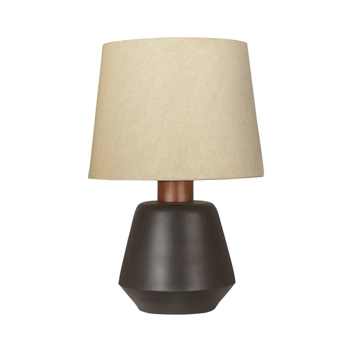 Ancel Black/Brown Metal Table Lamp – 12″W x 12″D x 19″H