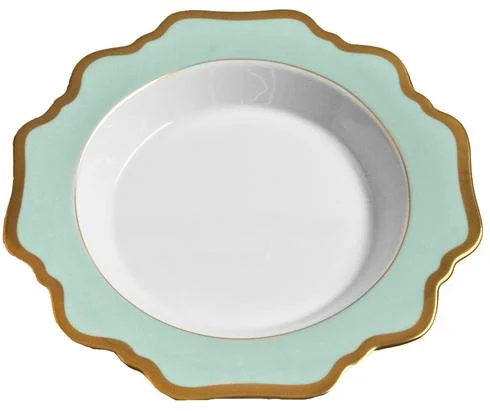 Anna Weatherley Anna’s Palette Aqua Green Rim Soup