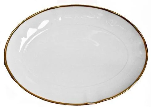 Anna Weatherley Simply Elegant White/Gold Oval Platter