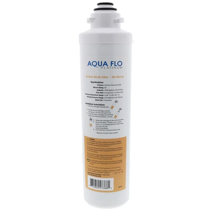 Aqua Flo 41407006 Quick Change Carbon Block Filter 50 mic