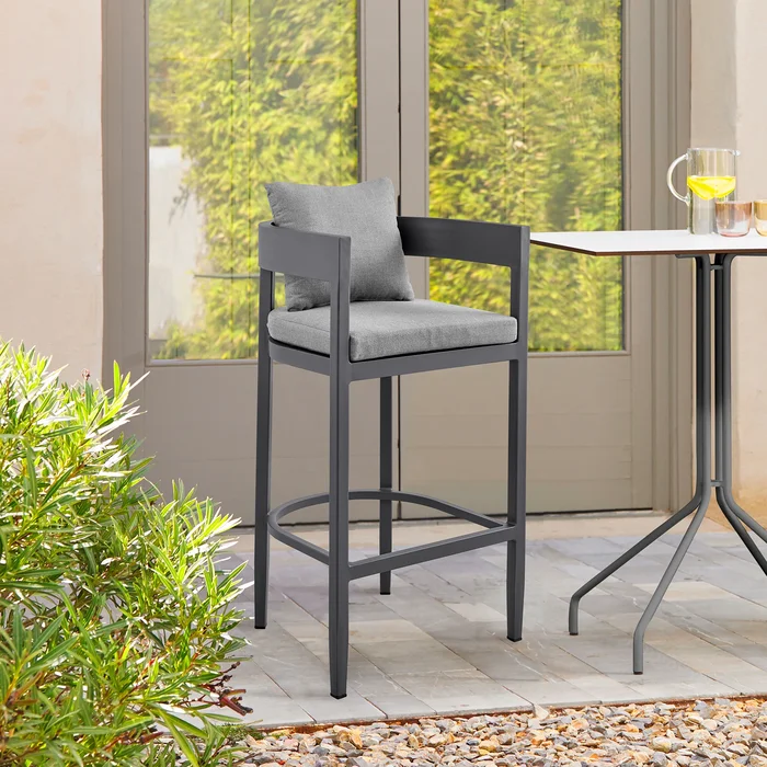 Argiope Modern Aluminum Outdoor Bar Stool