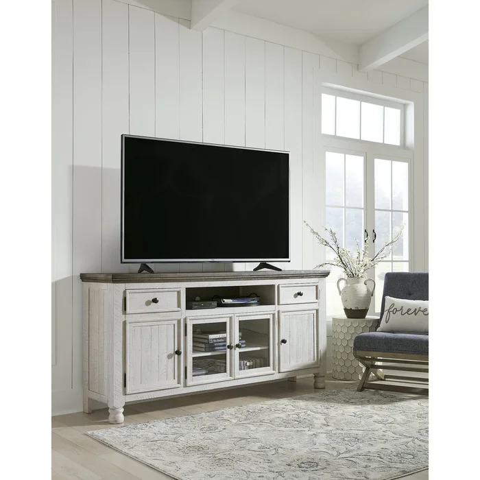 Ashley Furniture Havalance Two-Tone TV Stand – 74″W x 18″D x 36″H