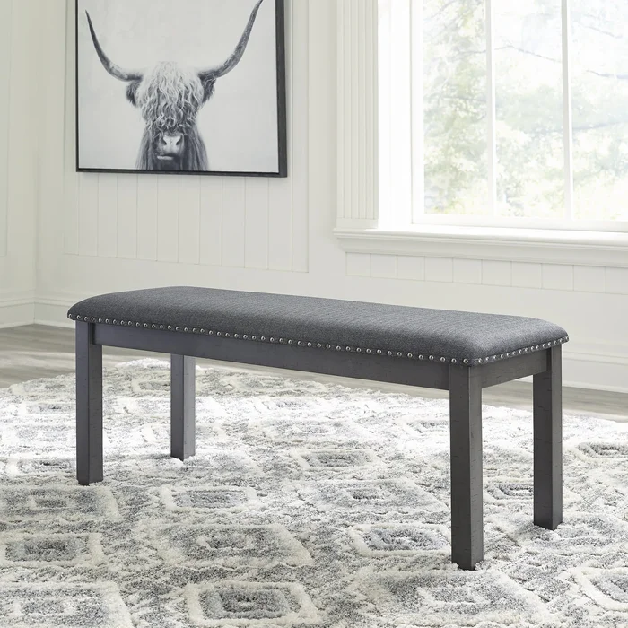 Ashley Furniture Myshanna Gray Upholstered Bench – 49″W x 17″D x 20″H