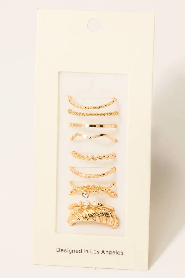 Assorted Dainty Band Rings Set