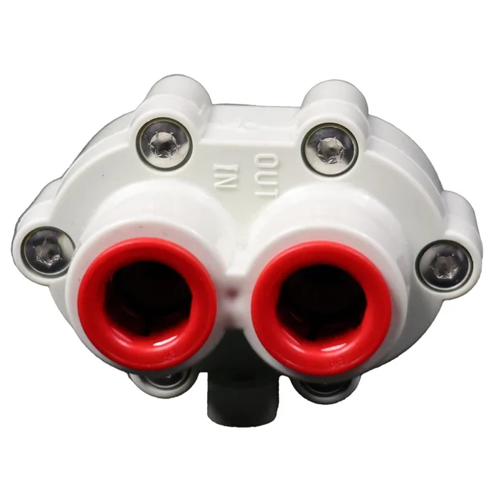 ASV-3006-WRB Automatic Shut-off Valve for Permeate Pumps 4 Way 3/8 QC, White