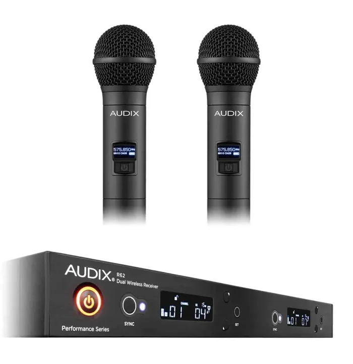 Audix ADX40 AP62OM2 Dual-Channel True Diversity Receiver with Two H60 OM2 Handheld Microphone Transmitters