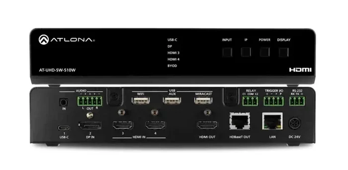 B-Stock: Atlona AT-UHD-SW-510W 5×2 Matrix Switcher with Wireless Link