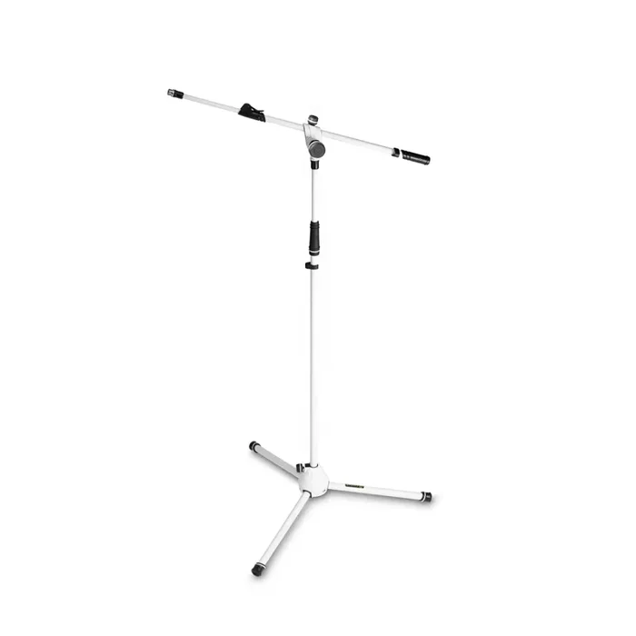 B-Stock: Gravity GMS4322W Microphone Stand with Folding Tripod Base and 2-Point Adjustment Telescoping Boom – White