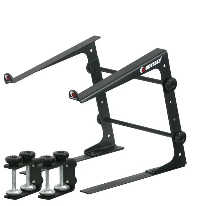 B-Stock: Odyssey LSTAND, DJ Table Top Laptop Stand with Clamps – Black