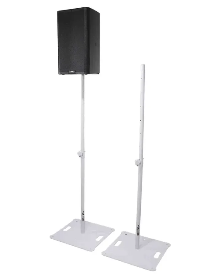 B-Stock: ProX X-POLARIS WH Portable Square Base Speaker Stands (Pair) with bags – White Finish