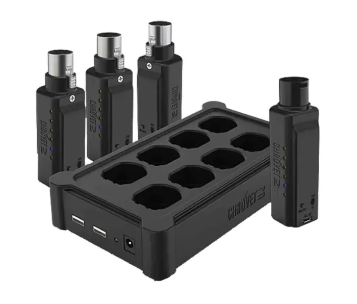 B-Stock Scratch & Dent: Chauvet DJ D-Fi XLR Pack, Wireless Communication Pack Includes 1 Transmitter, 3 Receivers and 1 Multi Charger