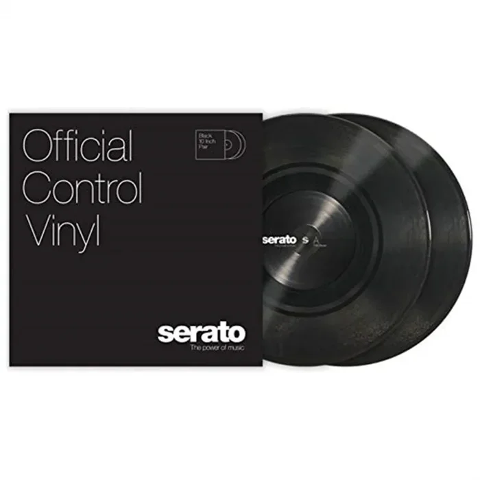 B-Stock Scratch & Dent: Serato SCV-PS-BLK-10, 10-Inch Control Vinyl Pair – Black