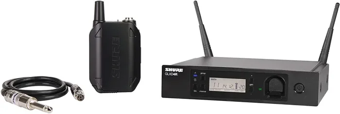 B-Stock: Shure GLXD14R-Z2 Rechargeable Wireless System with WA302 2.5′ TA4F to 1/4″ Guitar Cable, Half Rack