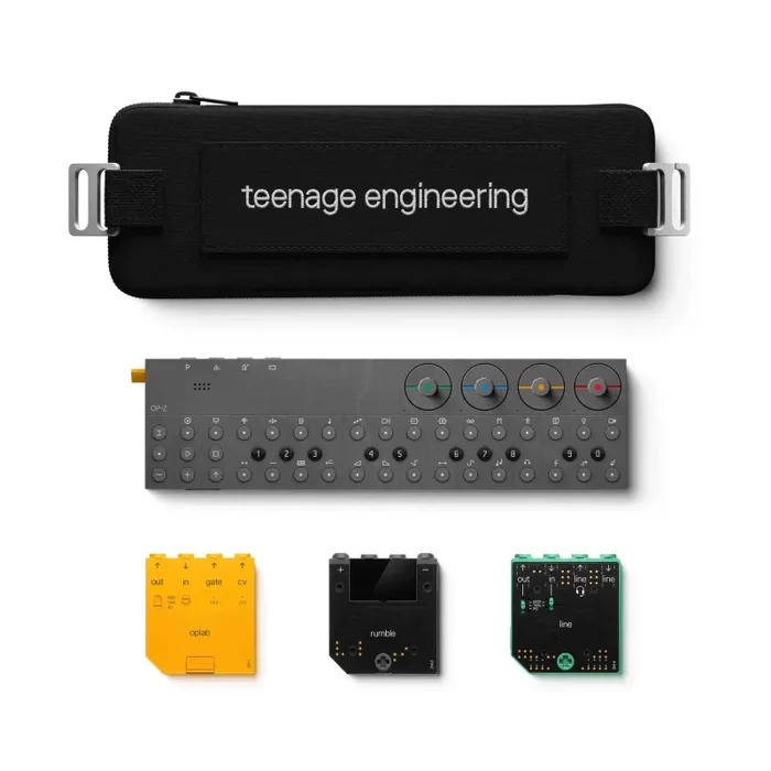 B-Stock: Teenage Engineering OP-Z Ultimate Kit with Protective Soft Case, Rumble, Oplab, Line Module, Grip Knobs & OP–Z keyring Supply