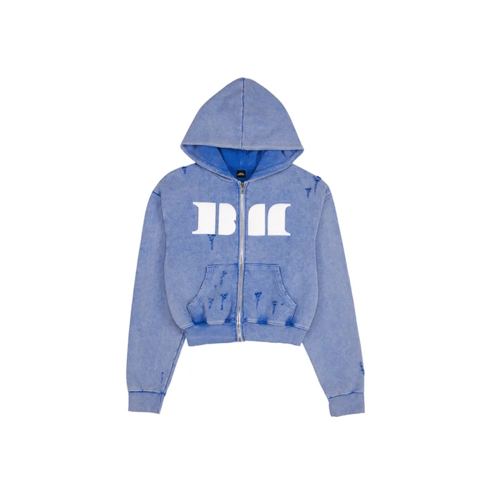 BABYMONSTER – Hello Monsters 2025 1st World Tour In Seoul Official MD Sweat Zip Up Hoodie Sky Blue