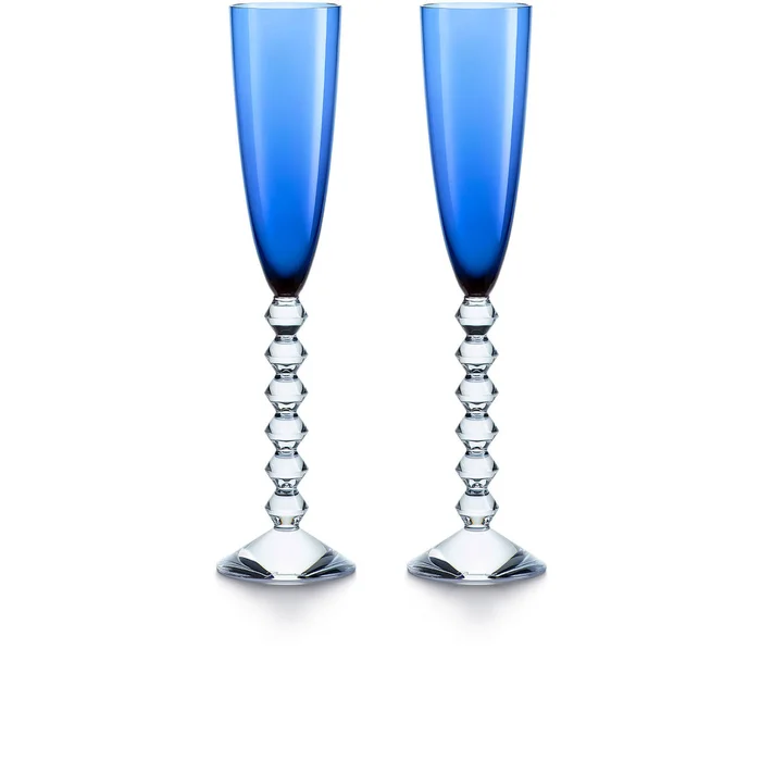 Baccarat Vega Flutissimo Blue Flutes, Set Of 2
