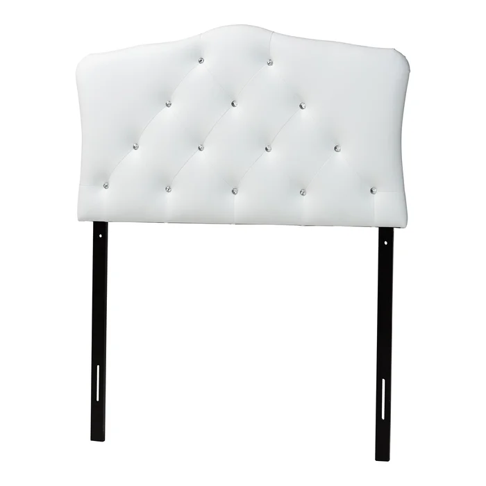 Baxton Studio Rhoda Modern and Contemporary Twin Size Faux Leather Upholstered Button-tufted Scalloped Headboard